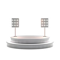 3d rendered podium with geometric shapes and lightning, for product presentation. png