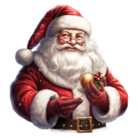Santa Claus con Natale sfera. generativo ai png