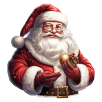 santa claus com Natal bola. generativo ai png