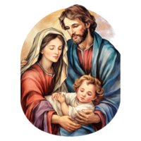 vistoso Navidad santo familia obra de arte nacimiento de Jesús Cristo. generativo ai png
