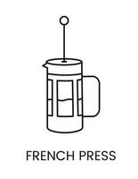 francés prensa icono en líneas, vector ilustración.
