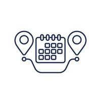 delivery schedule line icon with a calendar vector