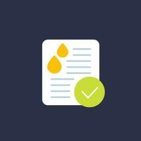 urine test icon with a check mark vector