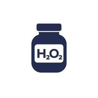 hydrogen peroxide in a bottle icon on white vector