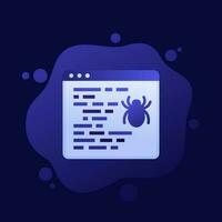 computer bug icon, dark vector design