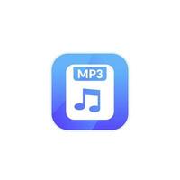 mp3 file icon for apps and web vector