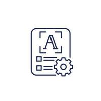 text scanning line icon on white vector