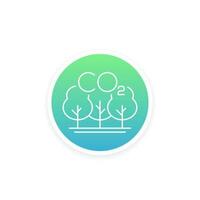 carbon offset and reducing co2 gas icon, linear vector design