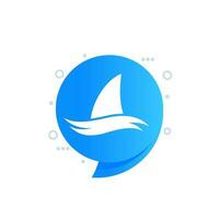 Shark fin icon, vector sign