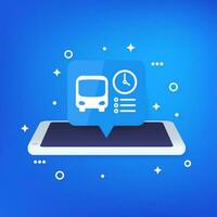 bus schedule app, timetable vector design