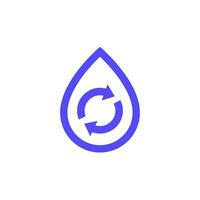 reuse water icon with a drop vector