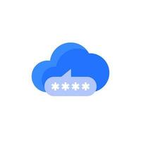 password access to a cloud icon, vector