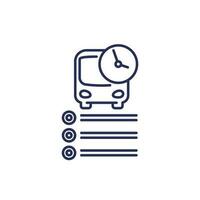 bus schedule, timetable line icon vector