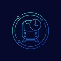 train arrival time or subway schedule icon, linear design vector