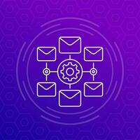email automation service icon, linear design vector