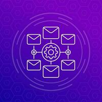 email automation service icon, linear design vector