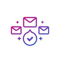 email marketing icon with a check mark vector