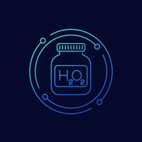 hydrogen peroxide icon, linear design vector