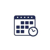 schedule icon with a calendar, vector