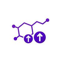 high dopamine level icon with a molecule vector