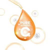 puro vitamina C suero piel cuidado cosmético vector