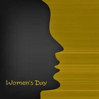 Happy Women's Day celebrations concept with stylish pink text and illustration of a girl face on background. vector