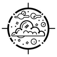 Hand Drawn sun and clouds in doodle style vector