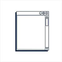 Retro computer interface. Vintage old browser and dialog window template in 90s style isolated on white background vector