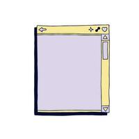 retro onda de vapor y2k computadora interfaz. Clásico antiguo navegador y diálogo ventana modelo en 90s estilo. vector