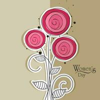 contento De las mujeres día celebraciones saludo tarjeta diseño decorado con hermosa flores en resumen antecedentes. vector