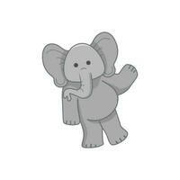 ejemplo lindo de la historieta del animal del elefante vector