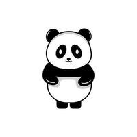 linda panda con bambú animal dibujos animados vector