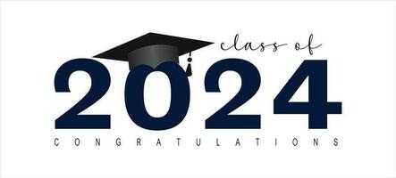 Class Of 2024 Word Lettering Script Banner Congrats Graduation Lettering  With Academic Cap Template For Design Party High School Or College Graduate  Invitations Stock Illustration - Download Image Now - iStock