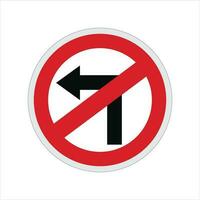 Do not Turn Left Arrow Traffic Signal Icon vector