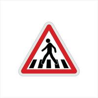 Pedestrian crossing and crosswalk sign vector