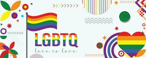 PRIDE Rainbow Typography Pride Text Isolated on Background with LGBTQ Rainbow Pride Flag vector