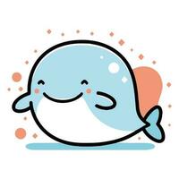 Hand Drawn cute whale in doodle style vector