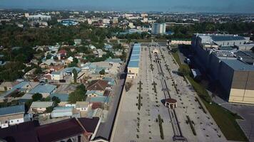 aereo panorama di taraz città centro, Kazakistan video