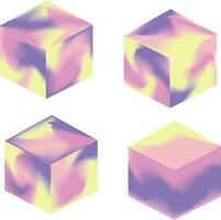 purple pink yellow isometric cube abstract background. vector