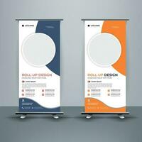 Modern roll up banner template, Standee template, X-banner template, Flag banner. vertical, abstract background, pull up design, modern x-banner, rectangle size. vector