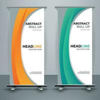 Modern roll up banner template, Standee template, X-banner template, Flag banner. vertical, abstract background, pull up design, modern x-banner, rectangle size. vector