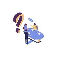 FAQ metaphore vector flat style isometric illustration design