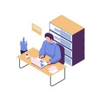 Big data job flat style isometric illustration vector design