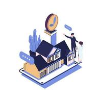 environmentally friendly house hold waste flat style isometric illustration vector design