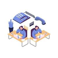 businessman working with phone flat style isometric illustration vector design