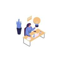 inspiration brain storming flat style isometric illustration vector design