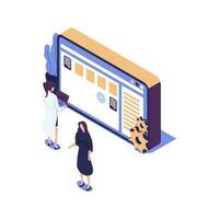 dashboard service flat style isometric vector iillustration design