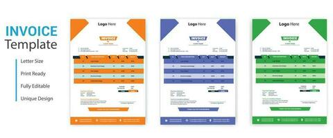 Simple business invoice design template vector