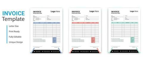 Simple business invoice design template vector