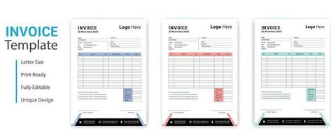 Simple business invoice design template vector